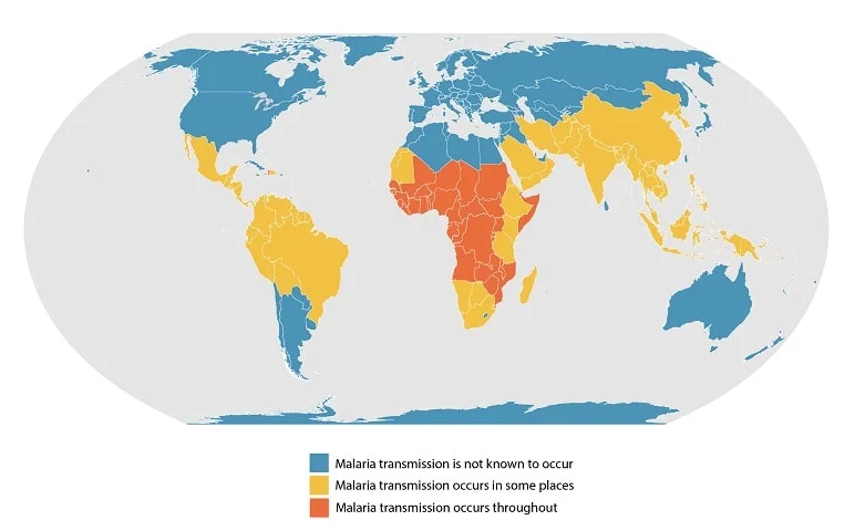 Where is Malaria found?