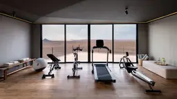 Gym with a view at andBeyond Sossusvlei