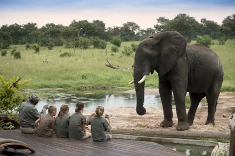 Children-close-encounters-with-elephants at Somalisa Acacia Camp